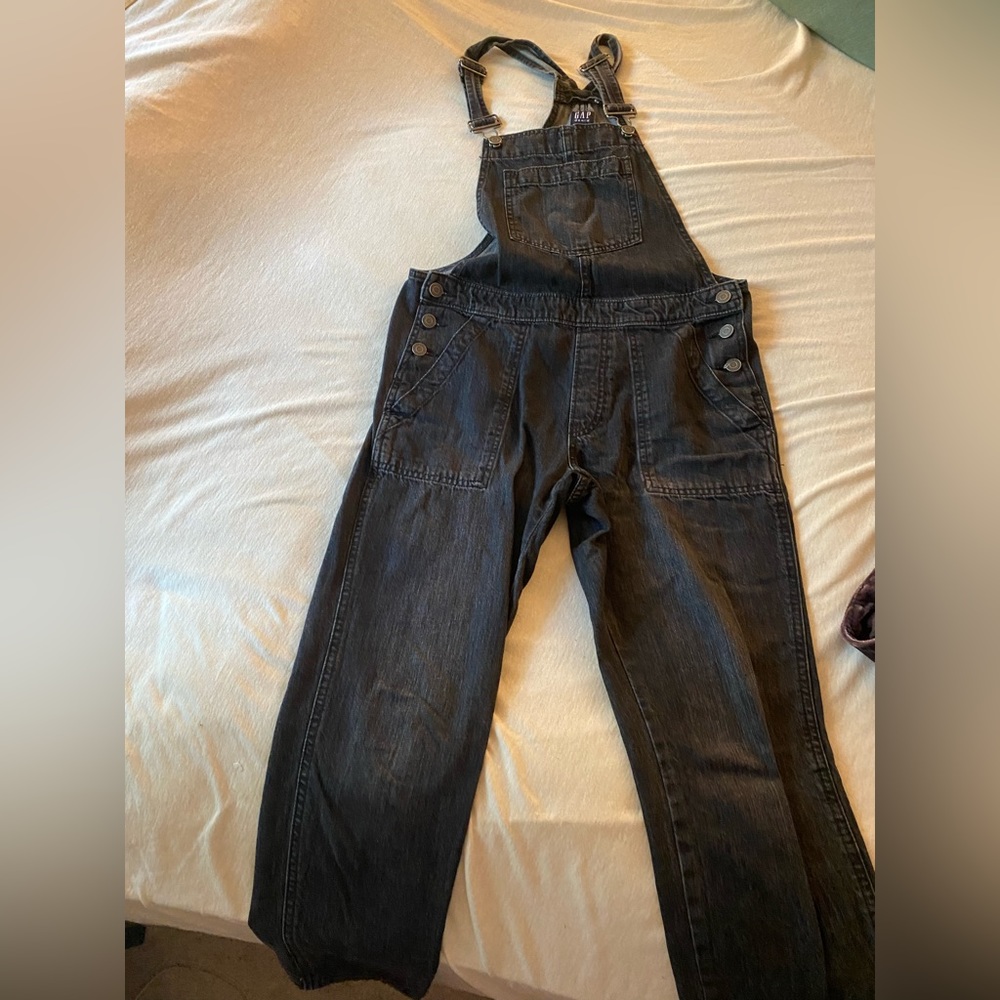 Black denim Gap overalls